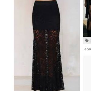 Black Lace Maxi Skirt